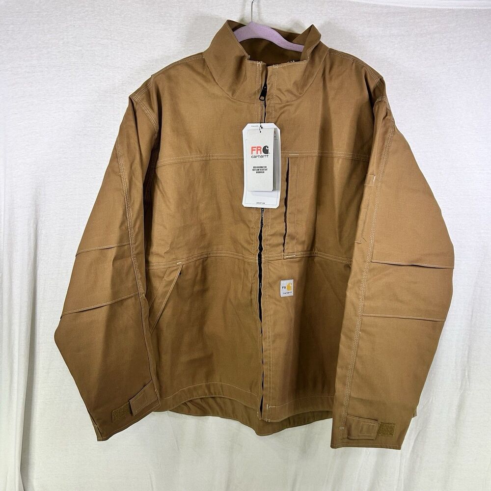 NWT Carhartt Full Swing FR Duck Lined Jacket Men’s Size 2XL Khaki Tan NEW CAT2